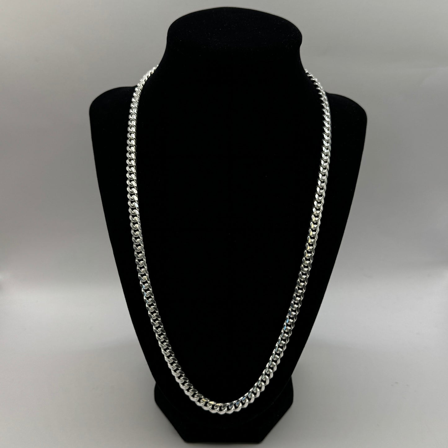 24" Silver Cuban Link